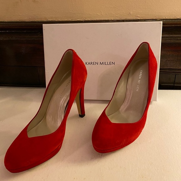 Karen Millen Suede Platform High-Heel Court Pumps - Picture 3 of 6